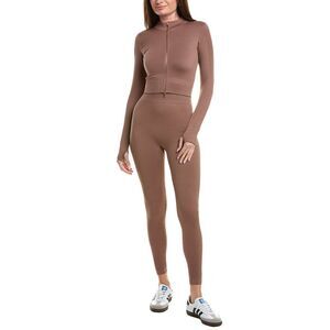 Marion Womens 2Pc Active Wear Top & Legging Set, Brown